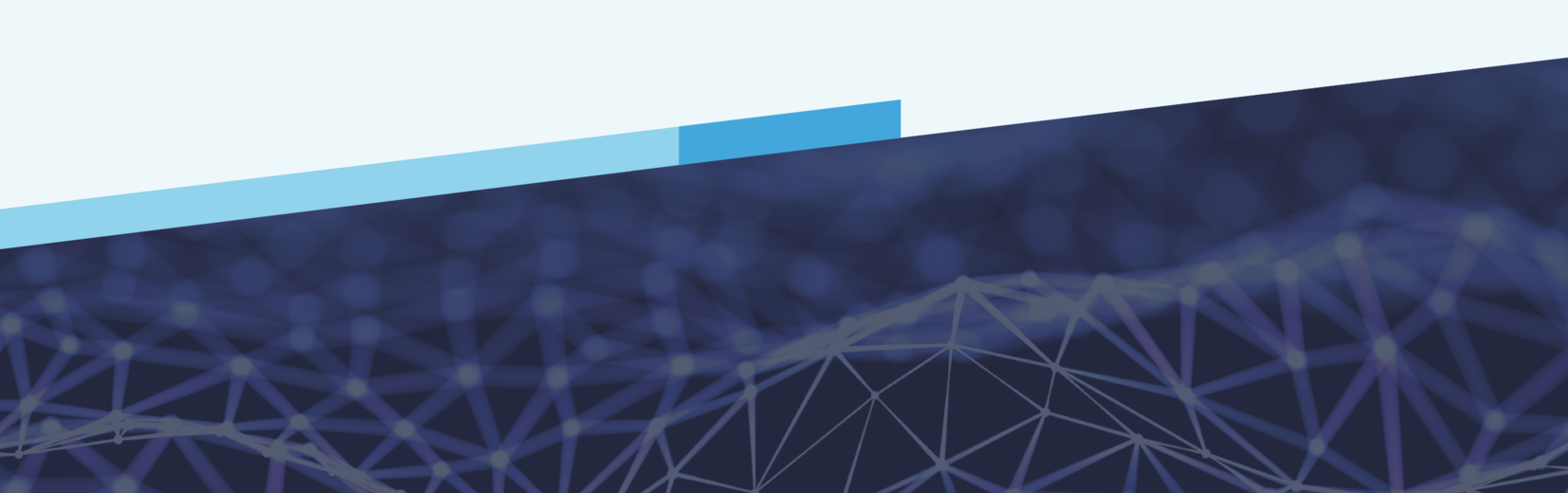 An abstract image of various shades of blue made up of intersecting lines and geometric 3d triangles