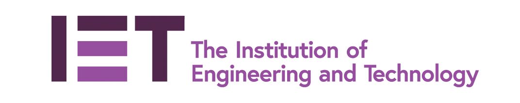 The IET logo with the E stylised as an equals sign, and the words The Institute of Engineering and Technology in purple.