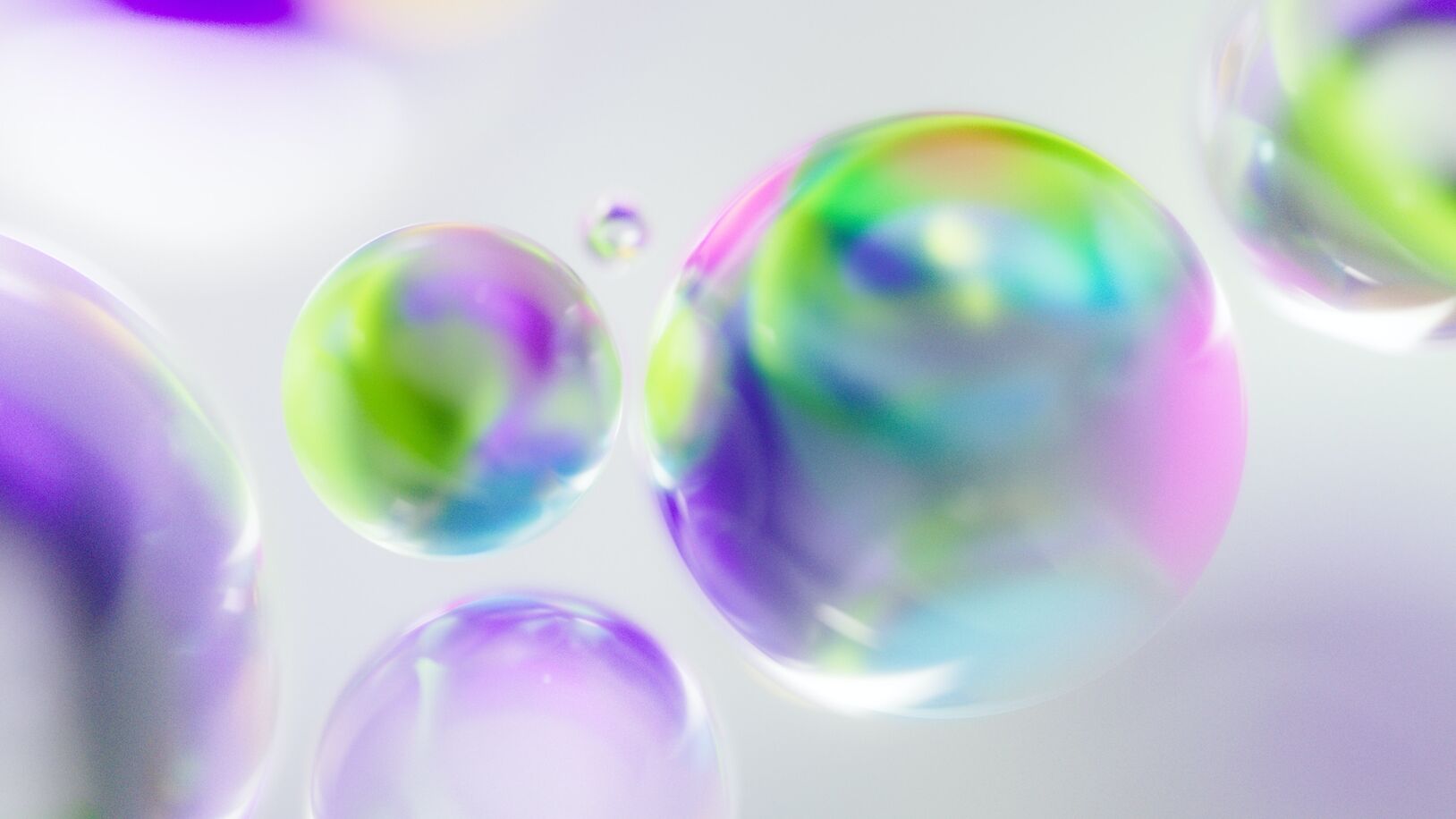 Holographic bubbles in purple and green